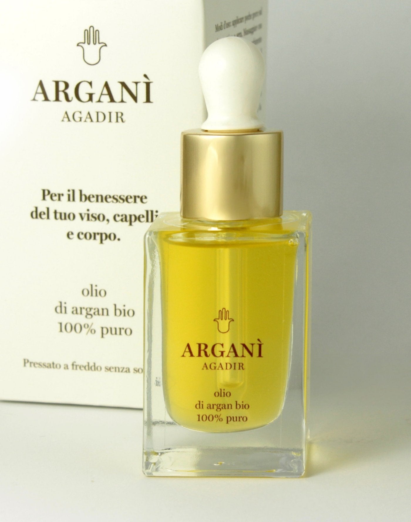 Olio di Argan Bio Arganì Agadir con packaging premium – 100% puro, certificato e naturale
